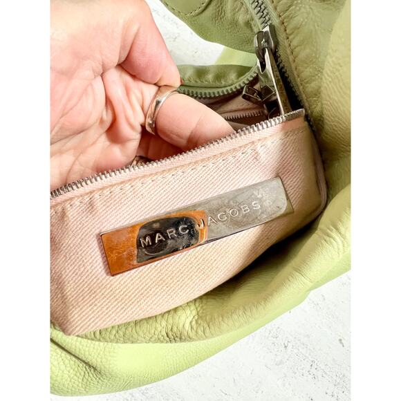 Marc Jacobs Leather Top Handle Shoulder Hobo Handbag Light Apple Green - Picture 13 of 14